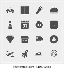 Modern, simple vector icon set with departure, schedule, door, service, restaurant, airplane, profile, train, travel, technology, timetable, calendar, human, modern, home, launch, work, sweet icons