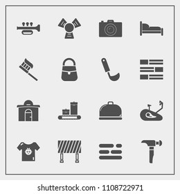 Modern, simple vector icon set with child, sound, template, travel, road, furniture, real, building, fitness, clean, cold, sign, traffic, bed, bicycle, hammer, bike, food, table, estate, bedroom icons