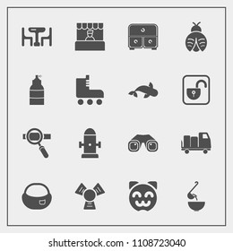 Modern, simple vector icon set with cold, table, grocery, safety, fire, bag, butterfly, lady, fun, binocular, research, equipment, drawer, asian, cute, fly, cat, animal, meal, bug, kitty, skate icons
