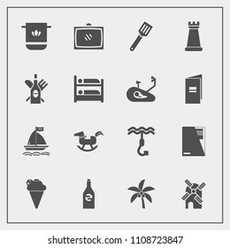 Modern, simple vector icon set with soft, tropical, file, cotton, entertainment, ice, paper, document, wind, white, sign, sweet, energy, room, television, home, cloth, tv, nature, pan, bathroom icons