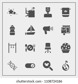 Modern, simple vector icon set with star, cotton, planet, soft, medical, astronomy, table, interior, exercise, female, globe, clothing, fashion, space, armchair, food, doctor, dessert, work,  icons