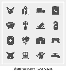 Modern, simple vector icon set with mobile, sign, phone, floral, nature, service, travel, animal, transportation, location, percent, upload, delivery, spring, flower, internet, hot, sale, price icons