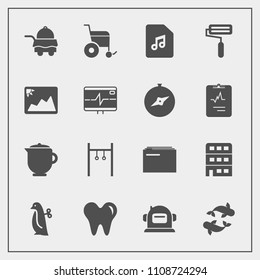 Modern, simple vector icon set with hotel, sign, athlete, space, sea, healthy, food, note, city, hot, information, handicap, drink, children, exercise, baby, paint, penguin, business, bed, paper icons