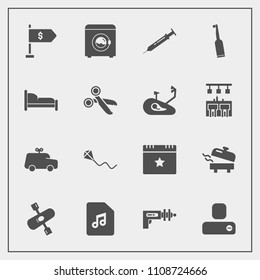 Modern, simple vector icon set with person, dental, celebration, location, river, weapon, fun, summer, technology, equipment, childhood, boiler, event, kayak, electric, sky, child, social, note icons