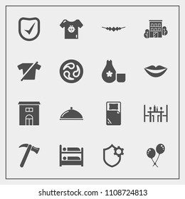 Modern, simple vector icon set with mon, secure, tool, clothes, hammer, sake, girl, fashion, restaurant, cuisine, female, accessory, shirt, real, house, food, jewelry, equipment, clothing, kamon icons