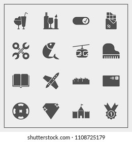 Modern, simple vector icon set with casino, money, bar, send, chocolate, mail, industrial, letter, repair, alcohol, literature, award, reparation, healthy, cream, food, poker, textbook, jewel,  icons