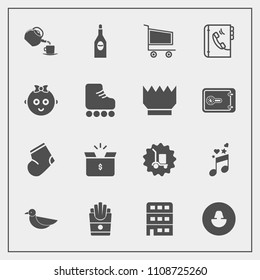 Modern, simple vector icon set with market, alcohol, animal, music, business, fast, book, house, package, profile, avatar, pack, cargo, box, clothes, warehouse, nature, bird, note, sound, warm icons