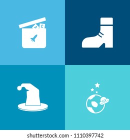 Modern, simple vector icon set on colorful background with earth, car, technology, shoes, winter, fashion, child, astronaut, teddy, pair, galaxy, science, circus, duck, spaceship, toy, baby, fun icons