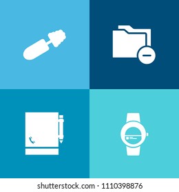 Modern, simple vector icon set on colorful background with cosmetic, data, archive, technology, makeup, smart, file, eyelash, business, device, note, paperwork, storage, paint, wireless, open icons