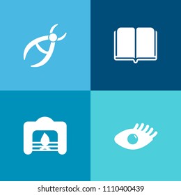 Modern, simple vector icon set on colorful background with clinic, skin, holiday, tooth, knowledge, christmas, equipment, interior, surgery, health, care, library, dentistry, medicine, hospital icons