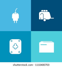 Modern, simple vector icon set on colorful background with gambling, paperwork, data, recharge, phone, mobile, connection, technology, play, tram, charge, device, power, transportation, battery icons