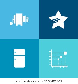 Modern, simple vector icon set on colorful background with concept, shape, graph, kitchen, cooking, star, chart, web, fresh, best, rate, italy, object, success, diagram, household, information icons