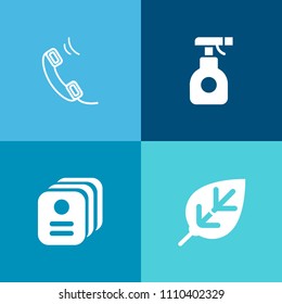 Modern, simple vector icon set on colorful background with business, field, summer, identity, telephone, sign, pesticide, spring, light, id, farm, communication, foliage, internet, green, name icons