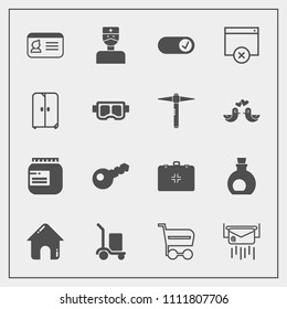 Modern, Simple Vector Icon Set With Buy, Oil, Furniture, Medical, Hospital, Page, Cargo, Delivery, Food, Market, Healthy, Shop, Cupboard, Building, Key, Identification, Message, Identity, Estate Icons