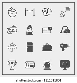 Modern, simple vector icon set with white, winner, sorcery, magic, communication, restaurant, car, place, monitor, wedding, rain, delivery, id, screen, female, thermometer, card, fridge, service icons