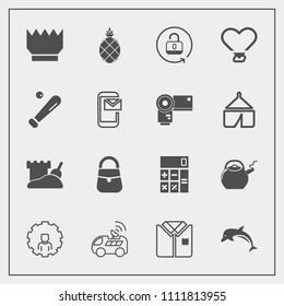 Modern, simple vector icon set with web, royal, protection, queen, account, satellite, white, vehicle, tshirt, online, finance, internet, car, technology, business, open, tropical, navigation icons