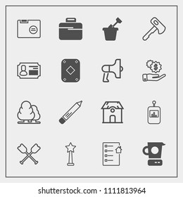 Modern, simple vector icon set with canoe, pen, food, boat, sand, contract, cooking, tv, summer, oar, architecture, water, briefcase, mixer, paddle, blank, control, building, estate, stationery icons