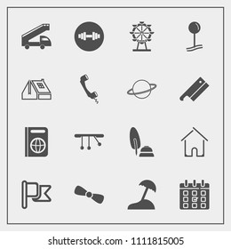 Modern, simple vector icon set with pendulum, architecture, drop, map, travel, flag, black, sea, white, time, palm, eye, transportation, pen, gift, document, calendar, transport, london, nation icons