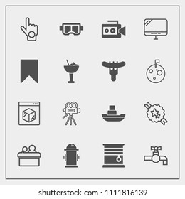 Modern, simple vector icon set with interior, business, sink, internet, retro, conference, window, tap, home, water, curtain, faucet, summer, gesture, public, room, mask, decorative, shipping icons