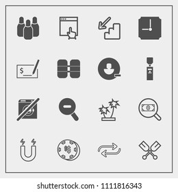 Modern, simple vector icon set with science, change, canoe, wash, up, pole, concept, nature, click, upstairs, replace, website, dont, field, gambling, summer, cone, bowling, sport, tropical, oar icons