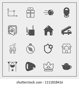 Modern, simple vector icon set with success, guitar, teapot, musical, soccer, east, present, campfire, internet, bonfire, package, business, progress, sign, construction, breakfast, development icons