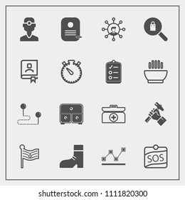 Modern, simple vector icon set with nation, position, america, sign, construction, stats, graph, flag, dental, dentist, display, map, sos, screen, label, builder, kit, identity, clothing, helmet icons