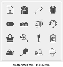 Modern, simple vector icon set with chicken, supermarket, find, drink, barn, farming, mark, ship, japanese, wood, bird, way, checklist, pencil, shopping, tea, sea, magnifying, leather, market icons