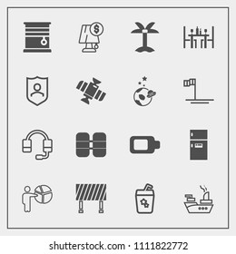 Modern, simple vector icon set with curtain, home, light, traffic, sign, room, fridge, freezer, ship, energy, glass, road, marine, battery, background, food, businessman, tank, cylinder, nature icons
