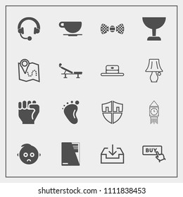 Modern, simple vector icon set with tower, human, sound, fashion, file, headphone, big, paper, buy, map, hand, button, baby, glass, web, sign, protection, tie, coffee, search, drink, download icons