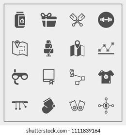 Modern, simple vector icon set with study, sea, point, sport, library, finance, navigation, jar, warm, kid, pendulum, summer, boat, child, holiday, book, dollar, present, fashion, clothing, baby icons