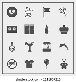 Modern, simple vector icon set with love, market, shop, martini, technology, animal, bbq, airplane, grill, drink, birthday, national, laboratory, conditioner, america, nature, heart, equipment icons