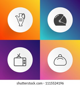 Modern, simple vector icon set on gradient backgrounds with display, rider, bike, entertainment, handbag, handle, traditional, object, helmet, screen, pot, white, road, brown, technology, motor icons