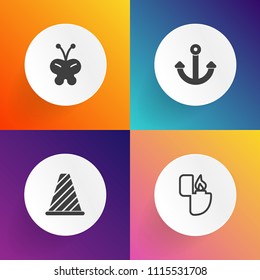 Modern, simple vector icon set on gradient backgrounds with metal, marine, white, nature, light, object, gas, insect, fly, naval, beauty, cigarette, summer, beautiful, animal, flammable, street icons