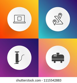 Modern, simple vector icon set on gradient backgrounds with graphic, gps, sign, map, diesel, boiler, electric, road, equipment, travel, person, gas, power, oil, hot, user, household, petrol, web icons