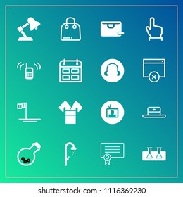 Modern, simple vector icon set on gradient background with asia, test, cap, baja, bag, beach, table, television, paper, hygiene, hand, buy, bath, laboratory, technology, water, template, head,  icons