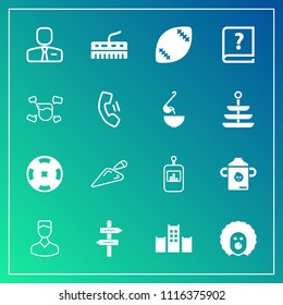 Modern, simple vector icon set on gradient background with keyboard, vacation, poker, money, ball, business, direction, control, graphic, circus, tv, scary, holiday, casino, profile, employer icons