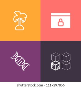 Modern, simple vector icon set on colorful background with security, plant, business, website, travel, residential, secure, replacement, medical, transfer, cardboard, house, female, home, sign icons