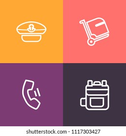 Modern, simple vector icon set on colorful background with modern, smartphone, communication, object, terminal, fashion, airplane, tourism, transport, style, arrival, leather, mobile, texture icons