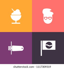 Modern, simple vector icon set on colorful background with memory, fuji, sakura, architecture, chip, card, modern, cream, culture, pagoda, food, snack, cone, summer, old, storage, dessert, japan icons