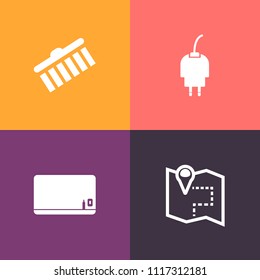 Modern, simple vector icon set on colorful background with street, phone, creative, gps, element, texture, paint, device, stroke, pin, shape, black, blank, travel, blackboard, white, mobile, map icons