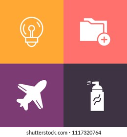 Modern, simple vector icon set on colorful background with light, energy, illumination, abstract, wallpaper, file, document, color, flight, transportation, graffiti, paperwork, culture, electric icons