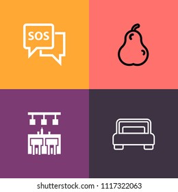 Modern, simple vector icon set on colorful background with yellow, modern, juicy, double, sweet, organic, fresh, leaf, rescue, bar, healthy, alcohol, graphic, help, drink, interior, apartment icons