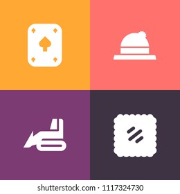 Modern, simple vector icon set on colorful background with win, postcard, card, equipment, style, machinery, black, postal, poker, vehicle, head, game, industry, baseball, fashion, hydraulic icons