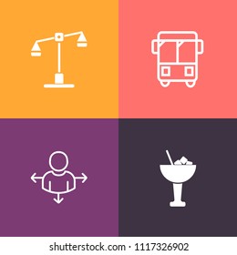 Modern, simple vector icon set on colorful background with lime, map, alcohol, vehicle, city, judgment, legal, road, ice, drink, bar, transport, place, weigh, traffic, car, fruit, weight, arrow icons