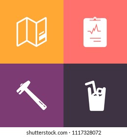Modern, simple vector icon set on colorful background with drink, care, tool, sign, graphic, europe, pliers, medical, glass, repair, global, planet, health, hospital, geography, earth, work, map icons