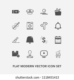 Modern, simple vector icon set with surgery, sun, development, hat, sailor, fashion, media, energy, stationery, paper, electricity, medical, morning, captain, power, usd, oven, envelope, navy icons