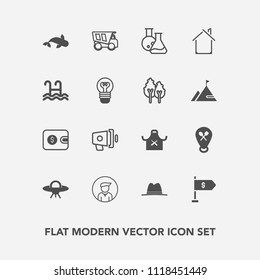 Modern, simple vector icon set with architecture, speaker, male, home, white, electric, electricity, spaceship, wallet, alien, house, water, tipper, sign, seafood, finance, announcement, space icons