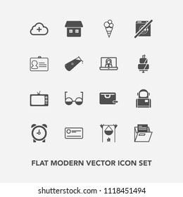 Modern, Simple Vector Icon Set With Food, Cosmonaut, Clock, Space, Home, Internet, Sign, Money, Alarm, Tv, Wash, Campfire, Folder, Cheque, Television, Eyeglasses, File, Science, Time, Payment,  Icons