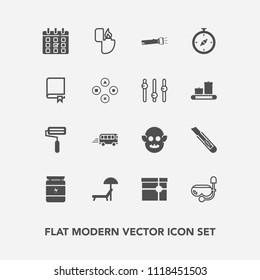 Modern, simple vector icon set with space, monster, health, mask, sea, ufo, road, roll, flame, cigarette, summer, snorkel, speed, water, roller, fire, transportation, north, object, bus, map icons