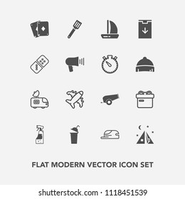 Modern, Simple Vector Icon Set With Gun, Ribbon, Television, White, Outdoor, Fashion, Spray, Satellite, Airplane, Cap, Web, Food, Plane, Bottle, Cannon, Travel, Beverage, Cup, Kitchen, Weapon Icons